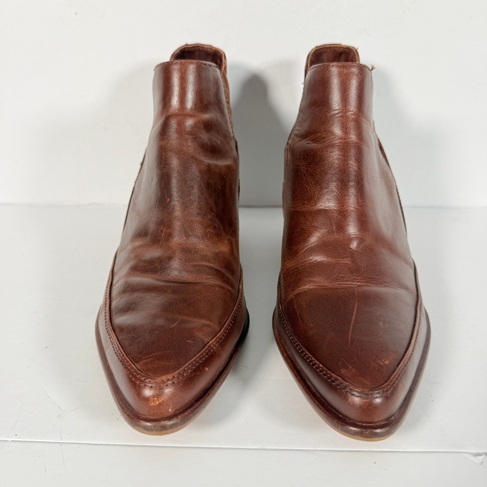 Kelsi Dagger Brooklyn Brown Leather Pointed Toe Womens Ankle Booties Size 8 - Picture 3 of 9
